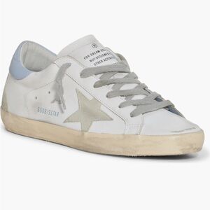 Authentic Golden Goose Super-Star low women's sneakers white ice powder blue